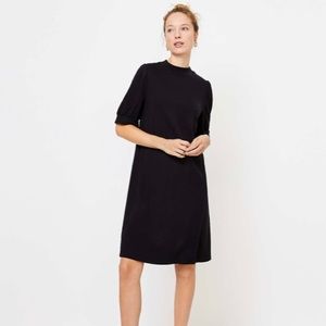 LOFT Black Ponte Shift Dress